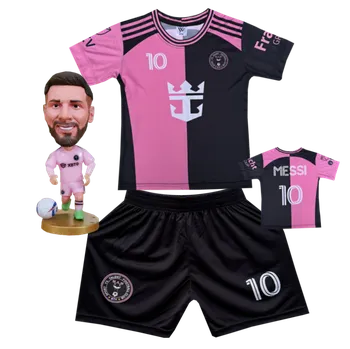 Fotbal Numberoplus Premium dětský fotbalový dres Komplet + Fotbalová figurka Inter Miami - Lionel Messi MJ10 Velikost: 10-let (vel.134)