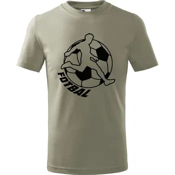 Chlapecké tričko Dětské fotbalové tričko s potiskem Fotbal Velikost: 122/6 let, Barva trička: Světle khaki