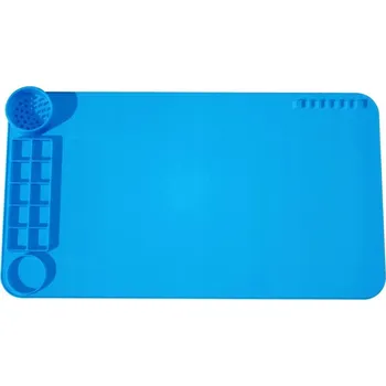 Výtvarná sada Silikonová Podložka na malování a ruční práce s organizérem Modrá