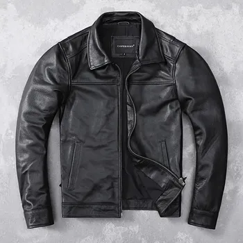 Moto bunda Leather Fashion Motorkářská bunda z pravé hovězí kůže v casual stylu Velikost: 4XL, Barva (Varianta): Černá