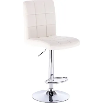 Barová židle LuxuryForm DESIGN Barová židle TOLEDO na stříbrném talíři - bílá