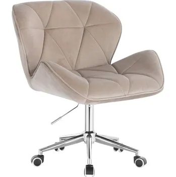 LuxuryForm DESIGN Židle MILANO VELUR na stříbrné podstavě s kolečky - latte