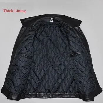 Moto bunda Leather Fashion Lehká kožená bunda z jemné jehněčí kůže pro každodenní nošení Velikost: M, Barva (Varianta): Silná podšívka