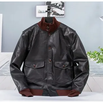 Moto bunda Leather Fashion Klasická bomber bunda z pravé hovězí kůže ve větších velikostech Velikost: M, Barva (Varianta): Barva