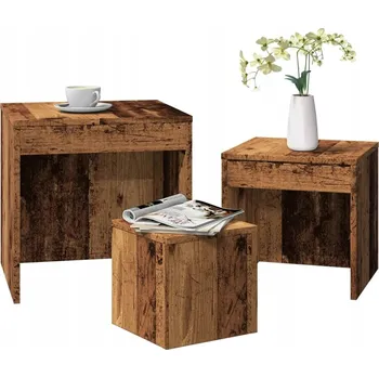 Konferenční stolek VidaXL kulatý stůl 45 x 45 x 45 cm, odstíny hnědé