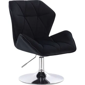LuxuryForm DESIGN Kosmetická židle MILANO MAX VELUR na stříbrném talíři - černá