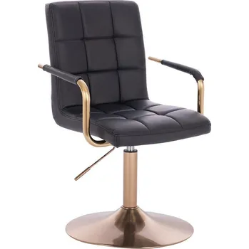 LuxuryForm DESIGN Kosmetická židle VERONA GOLD na zlatém talíři - černá