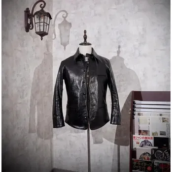 Moto bunda Leather Fashion Kožená bunda v retro stylu z pravé kůže Velikost: L, Barva (Varianta): Černá