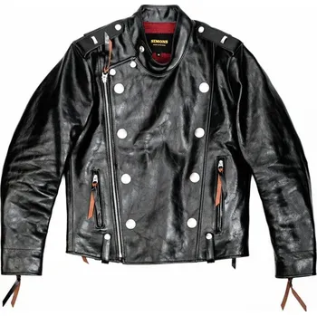 Moto bunda Leather Fashion Klasická jezdecká bunda z pravé kůže v luxusním stylu Barva: Černá, Velikost: S