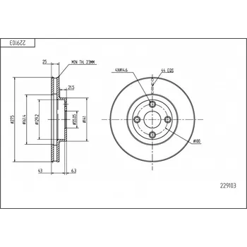Brzdový kotouč Přední brzdový kotouč Corolla 1.8, 2.0 02- 4351202230 HART