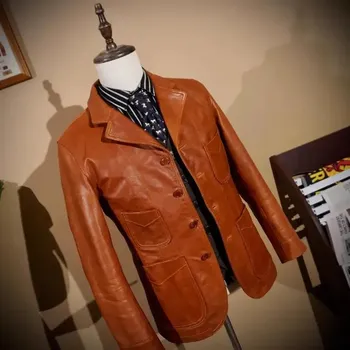 Moto bunda Leather Fashion Elegantní bunda z olejované hovězí kůže Barva: Šampaňská, Velikost: 4XL