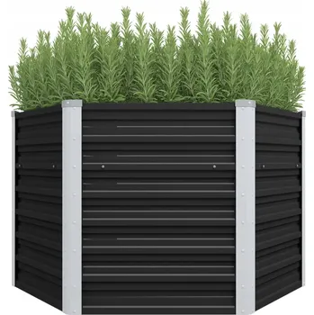 Květináč Černý kovový Květináč VidaXL 129 cm x 129 x 77 cm