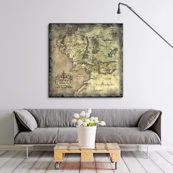 Obraz Dřevěný obraz - Mapa Středozemě | DUBLEZ