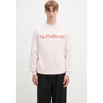 Bavlněné tričko s dlouhým rukávem No Problemo No Problemo LS Tee, L, růžová, 03X