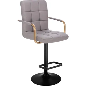 Barová židle LuxuryForm DESIGN Barová židle VERONA GOLD na černém talíři - šedá