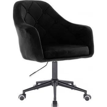 LuxuryForm DESIGN Kosmetické křeslo ANDORA VELUR na černé podstavě s kolečky - černé