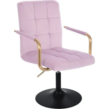 LuxuryForm DESIGN Kosmetická židle VERONA GOLD VELUR na černém talíři - levandule