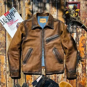 Moto bunda Leather Fashion Kožená bunda z toskánské hovězí kůže ve vintage střihu Velikost: S