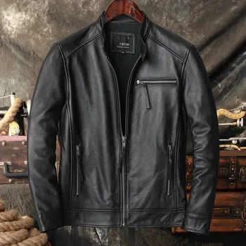 Moto bunda Leather Fashion Motorkářská bunda z hovězí kůže s úzkým střihem Barva: Černá, Velikost: M