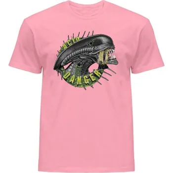 Pánská móda panske-levne-bavlnene-tricko-digi-potisk-vetrelec Barva: Pink neo - pastelově růžová, velikost: XXL