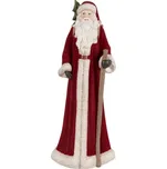 Vánoční dekorační figurka vysoký Santa Claus se stromkem a holí – 16x15x37 cm