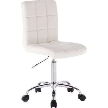 LuxuryForm DESIGN Kosmetická židle TOLEDO na stříbrné podstavě s kolečky - bílá (VPT)