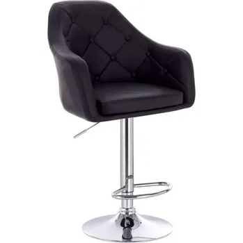 Barová židle LuxuryForm DESIGN Barová židle ANDORA na stříbrném talíři - černá