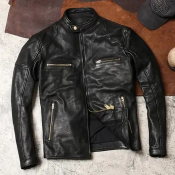 Moto bunda Leather Fashion Luxusní kožená motorkářská bunda z jehněčí kůže Barva: Černá, Velikost: M