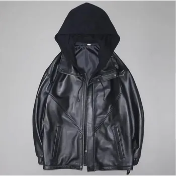 Moto bunda Leather Fashion Kožená bunda v jezdeckém stylu pro volný čas Velikost: L, Barva (Varianta): sheepskin