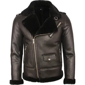 Moto bunda Leather Fashion Zimní kožich z pravé kožešiny pro extrémní mrazy Velikost: L, Barva (Varianta): Black Color