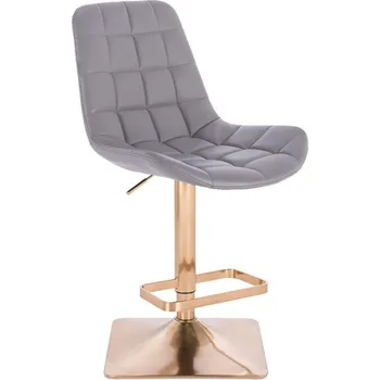 Barová židle LuxuryForm DESIGN Barová židle PARIS na zlaté hranaté podstavě - šedá
