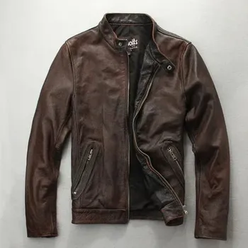 Moto bunda Leather Fashion Kožená motorkářská bunda z jehněčí kůže v krátkém střihu Velikost: L, Barva (Varianta): Vínová