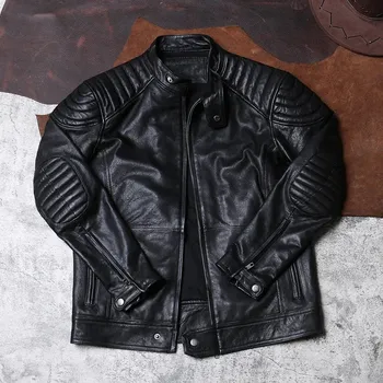 Moto bunda Leather Fashion Slim kožená bunda z jemné kozí kůže Velikost: XS