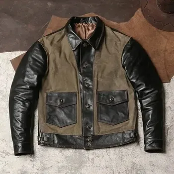 Moto bunda Leather Fashion Jarní pracovní bunda z pravé kůže v úzkém střihu Velikost: S, Barva (Varianta): as the photo