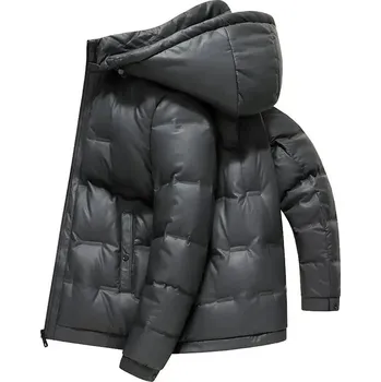 Moto bunda Leather Fashion Zateplená kožená bunda s kapucí z pravé jehněčí kůže Barva: Šedá, Velikost: L