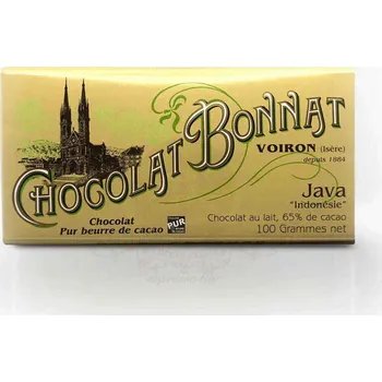 Čokoláda Vysokoprocentní mléčná čokoláda 65% Jáva - Bonnat
