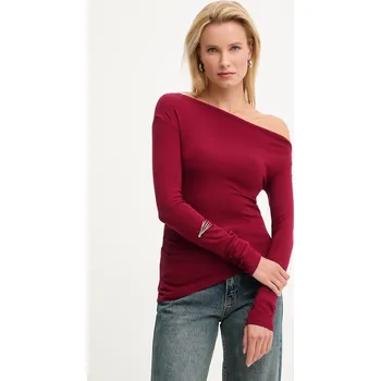 Pánské tričko Tričko s dlouhým rukávem Answear.LAB 16527.TOS burgundské 83X, vel. M