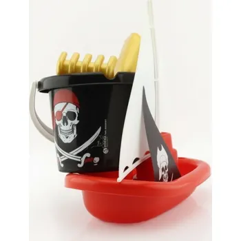 Loď plachetnice a sada na písek Piráti