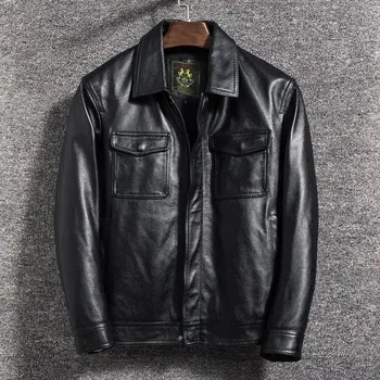 Moto bunda Leather Fashion Pilotní bunda z hovězí kůže v leteckém stylu Barva: Černá, Velikost: M