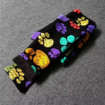 Chlapecké kalhoty Zimní zateplené legíny Varianty: Tlapky (Footprint), Velikosti: 6-7T (130)