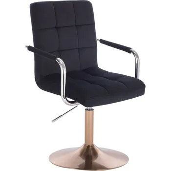 LuxuryForm DESIGN Židle VERONA VELUR na zlatém talíři - černá