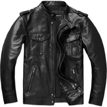 Moto bunda Leather Fashion Krátká bunda z hovězí kůže v ležérním stylu Velikost: L, Barva (Varianta): Černá