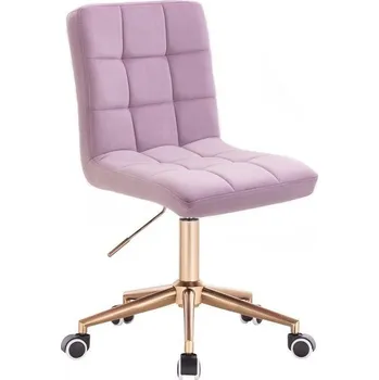 LuxuryForm DESIGN Kosmetická židle TOLEDO VELUR na zlaté podstavě s kolečky - levandule