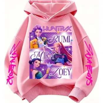 Chlapecký svetr KPop Demon Hunters (Lovkyně démonů) KPop Demon Hunters dětská mikina s potiskem (Huntrix) Barva: Růžová, Velikost: 150