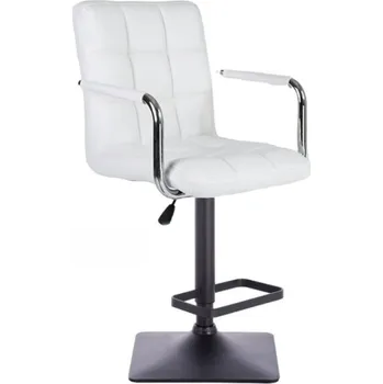 Barová židle LuxuryForm DESIGN Barová židle VERONA na černé hranaté podstavě - bílá