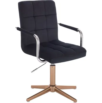 LuxuryForm DESIGN Židle VERONA VELUR na zlatém kříži - černá