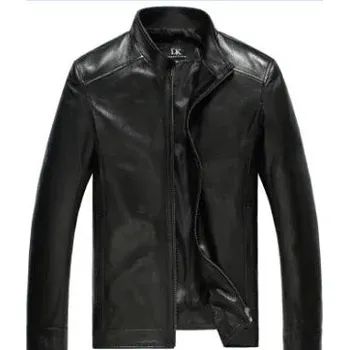 Moto oblečení Leather Fashion Slim kožená bunda z jehněčí kůže v elegantním střihu Barva: Černá, Velikost: 2XL