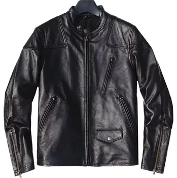 Moto bunda Leather Fashion Motorkářská bunda z pravé hovězí kůže v moderním stylu Velikost: L, Barva (Varianta): Černá