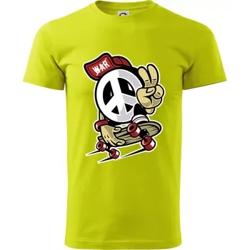 Peaceák - Klasické pánské triko vyšší gramáže - M ( Limetková )