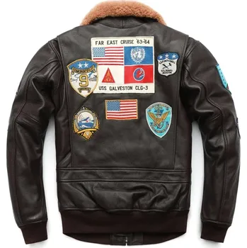 Moto bunda Leather Fashion Zateplená pilotní bunda z pravé hovězí kůže Velikost: S, Barva (Varianta): New Pattern